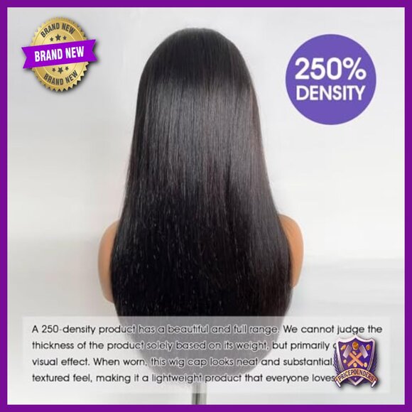 13x6 Full Lace Frontal Human Hair Wig 250% Density Pre-Plucked Natural Hairline